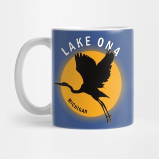 Lake Ona in Michigan Heron Sunrise Mug